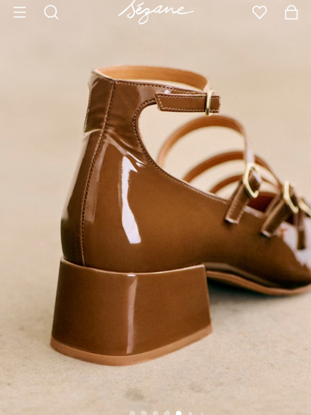 ELODIE MARY JANES in PATENT TAUPE Patent Mary Jane Heels with Ankle Strap - Picture 6 of 10